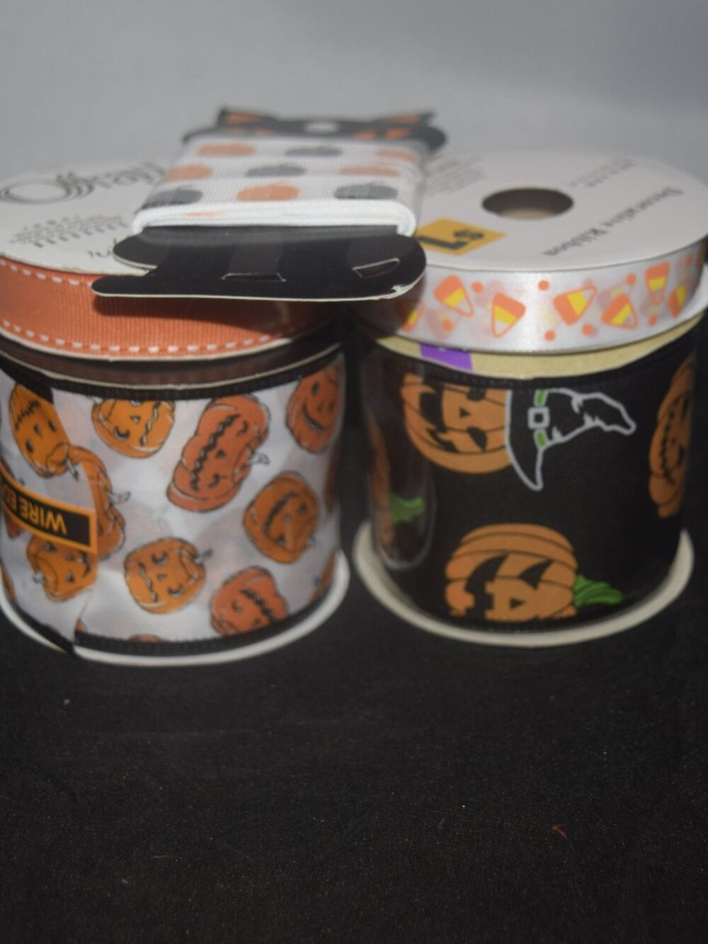 NWT Halloween Wired Ribbon & Trim Bundle - 5 Pk Spooky Bow Making Supplies